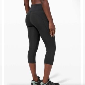 Lululemon Fast and Free Crop II 19" Non-Reflective, Black